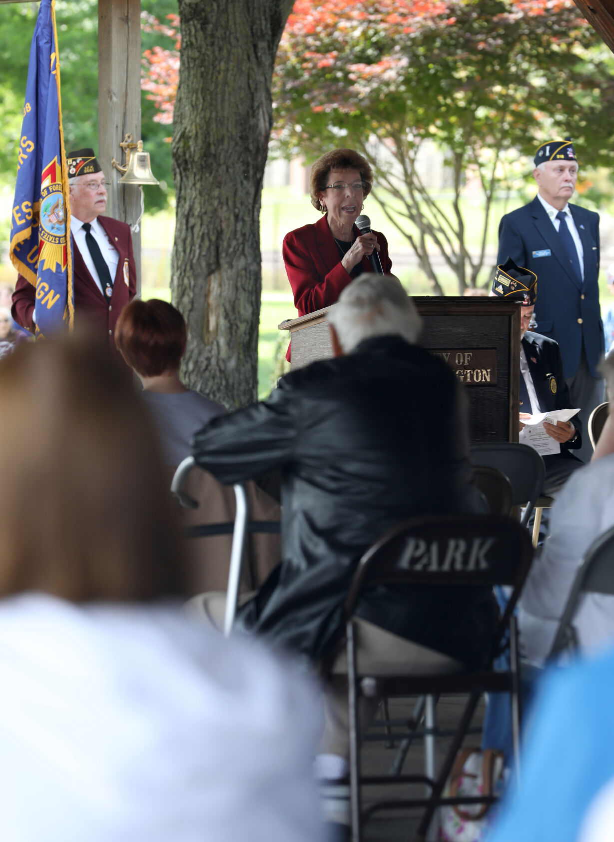 Mayor Sandy Lucy speaks